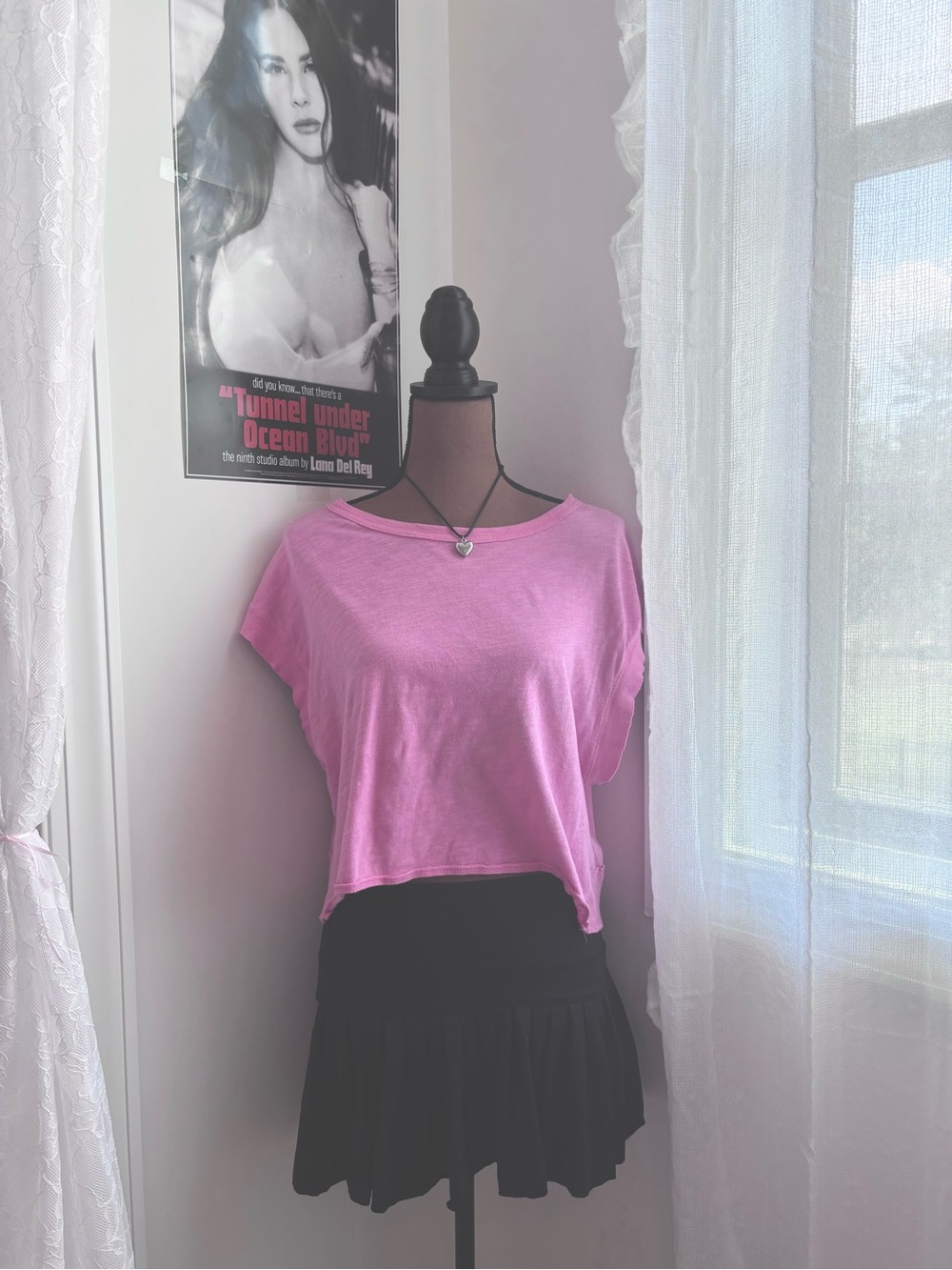 altar’d state open back “in motion” tee in pink